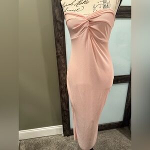 Elegant Pink Strapless Dress